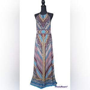 NWOT London Times Maxi Multi Color Dress Size 10.